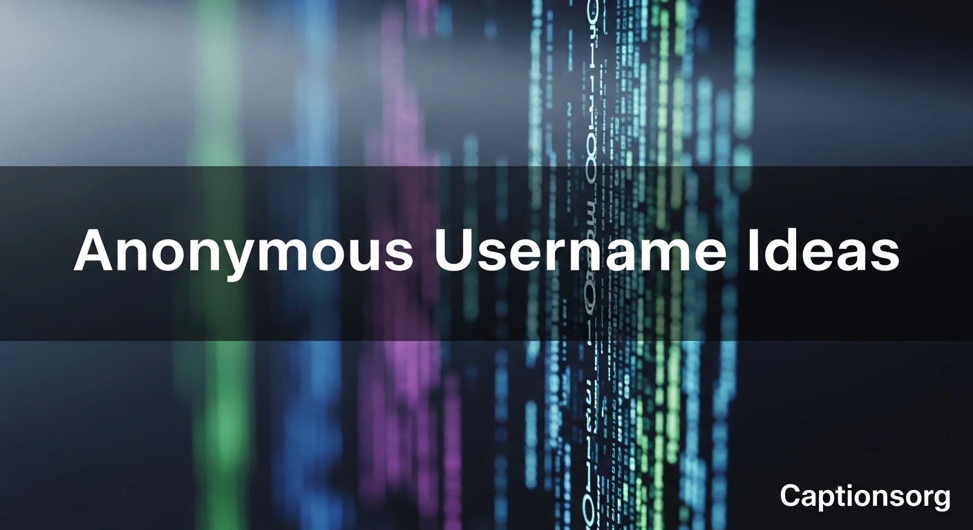 Anonymous Username Ideas