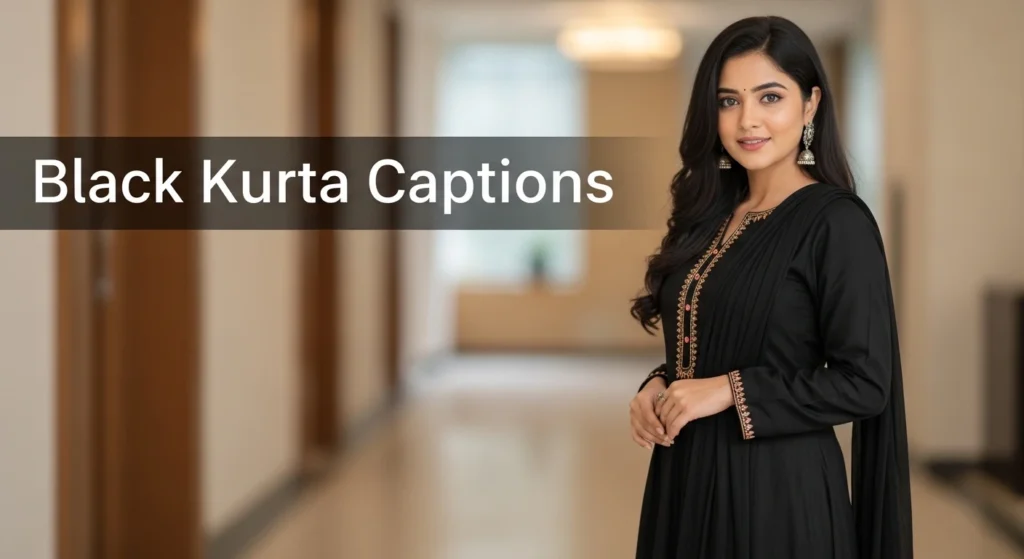 Black Kurta Captions