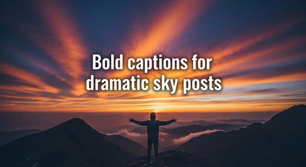 Bold captions for dramatic sky posts