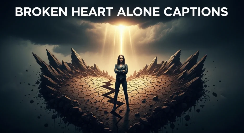 Broken Heart Alone Captions