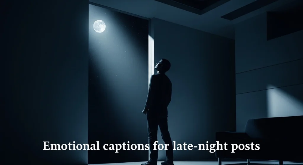 Emotional captions for late-night posts