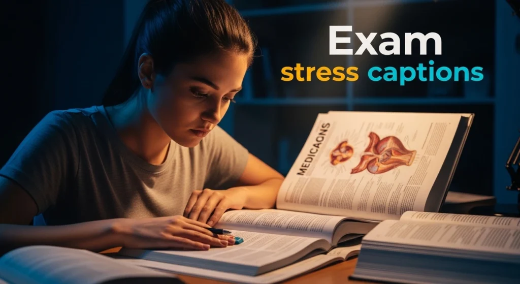 Exam stress captions