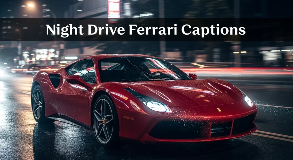 Night Drive Ferrari Captions