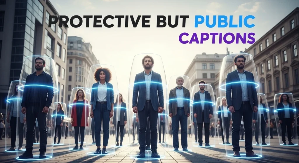 Protective but Public Captions