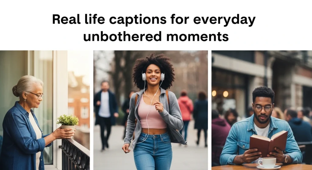 Real life captions for everyday unbothered moments