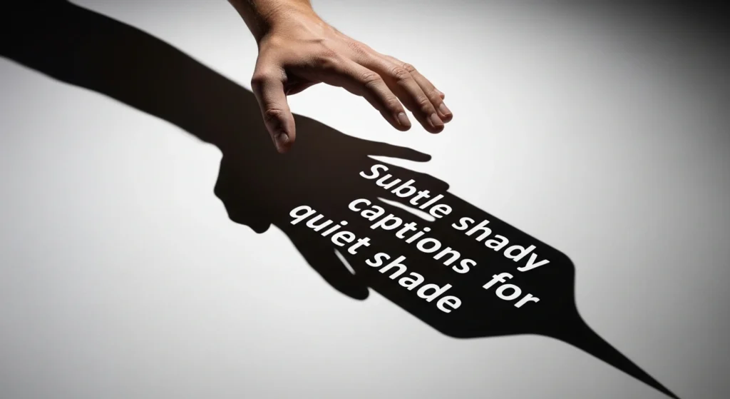 Subtle shady captions for quiet shade