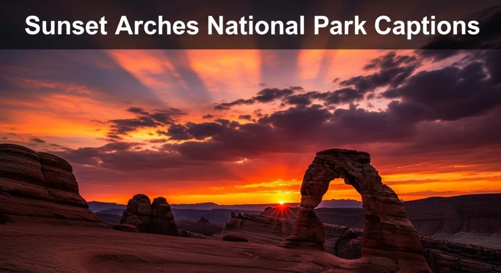 Sunset Arches National Park Captions