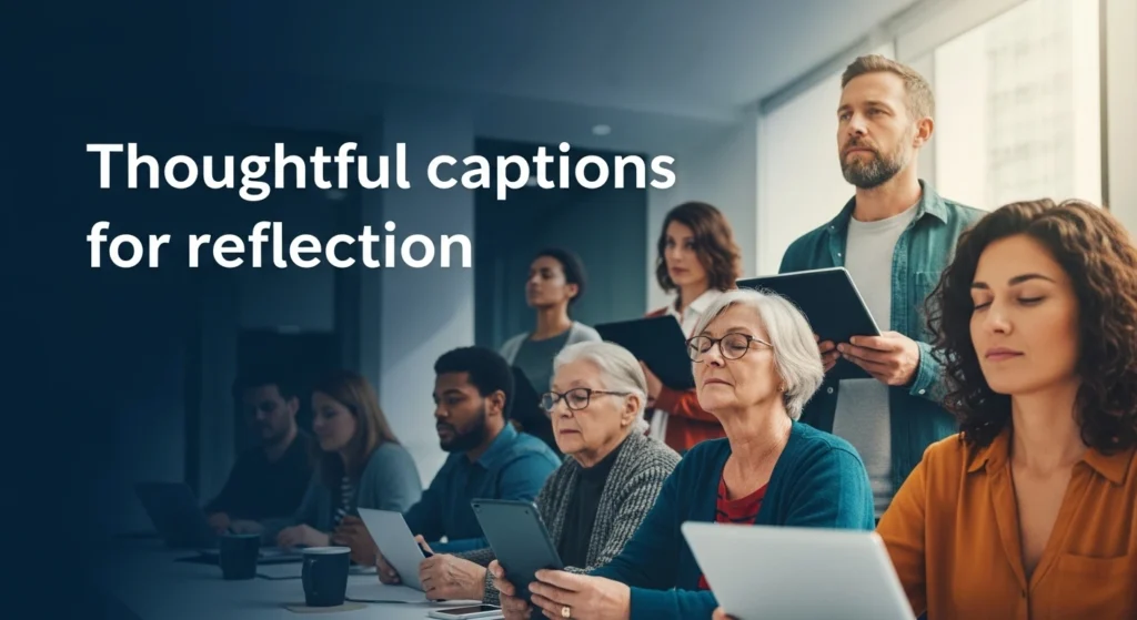 Thoughtful captions for reflection