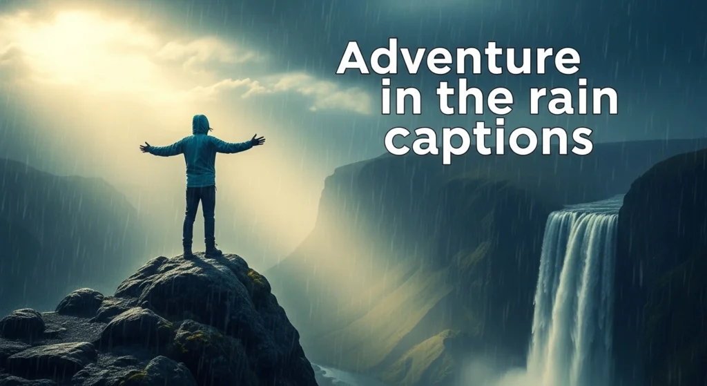 Adventure in the rain captions