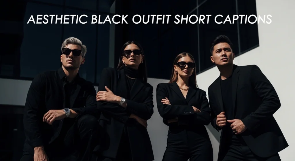 Aesthetic Black Outfit Short Captions