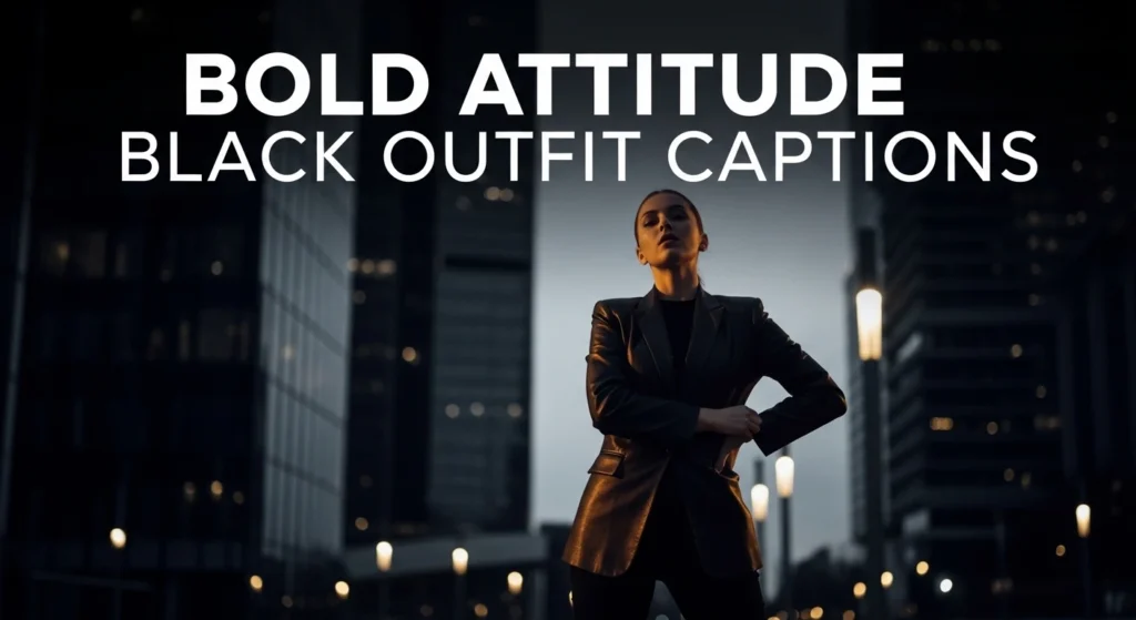 Bold Attitude Black Outfit Captions