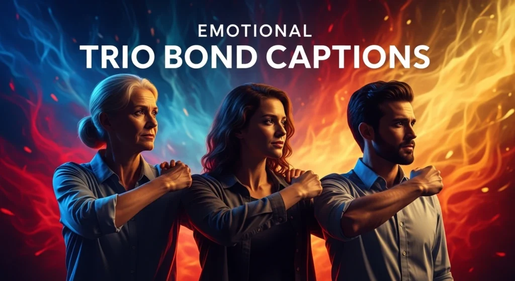 Emotional Trio Bond Captions