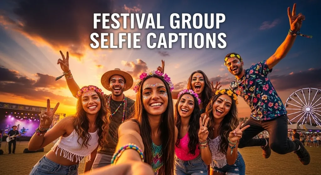 Festival Group Selfie Captions