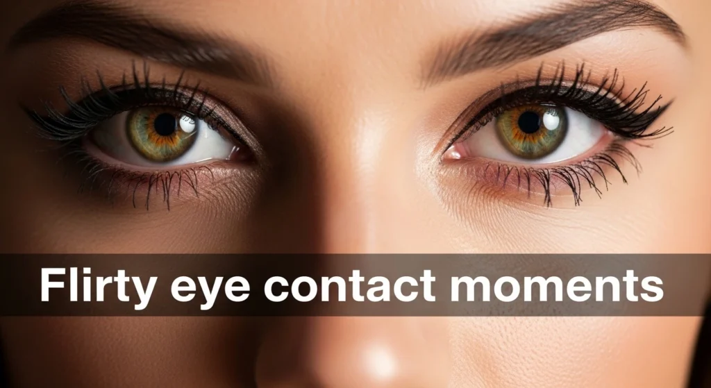 Flirty eye contact moments