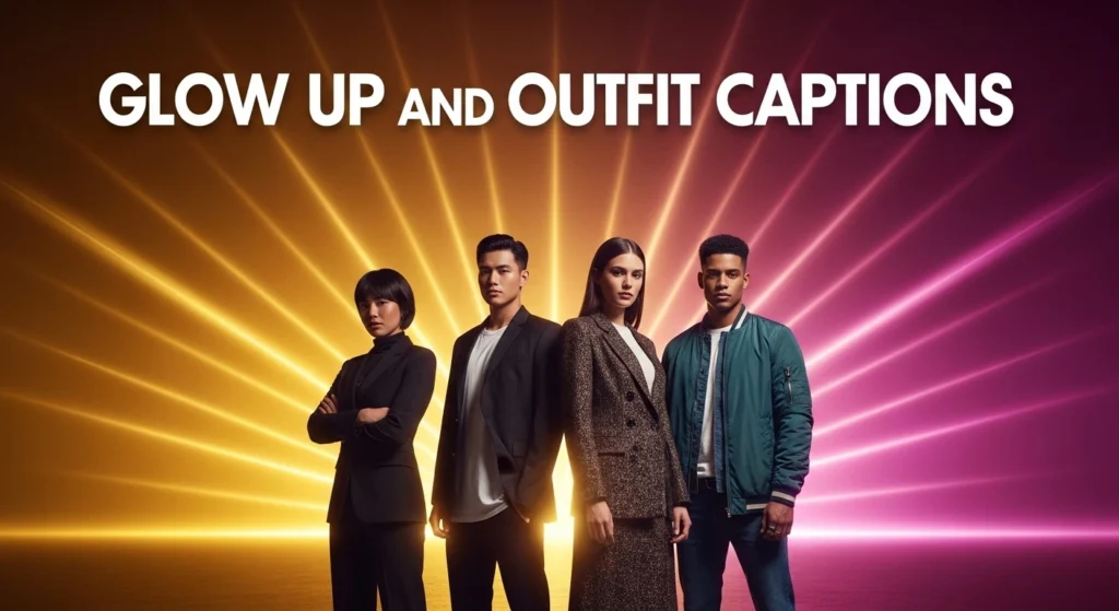 Glow up and outfit captions
