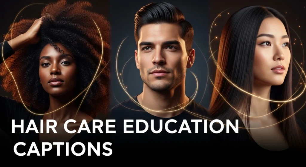 Hair care education captions