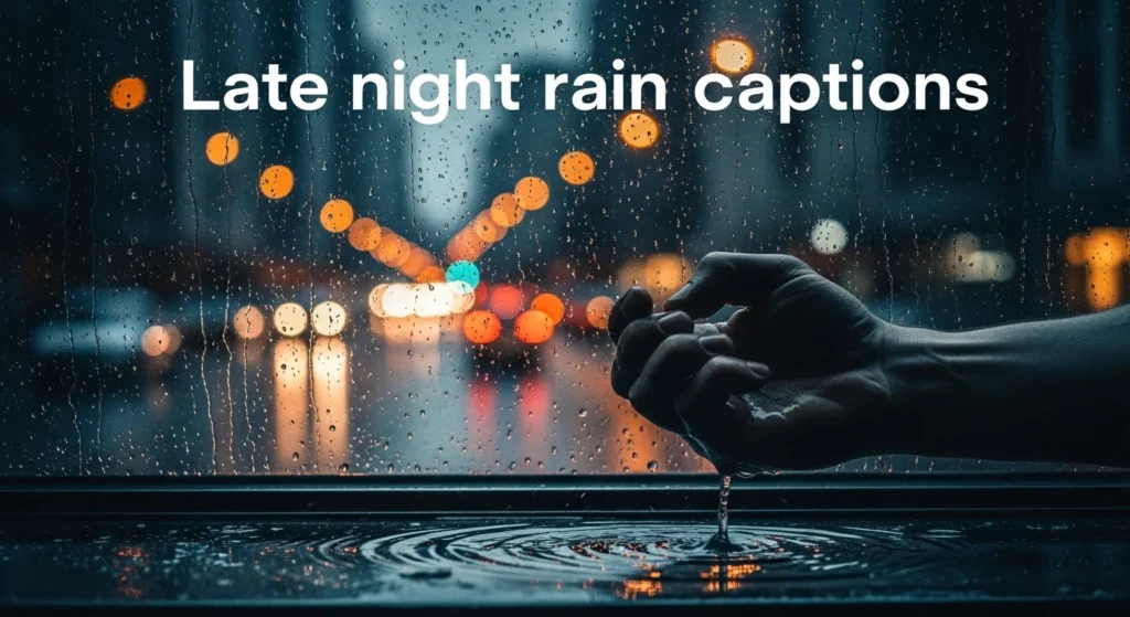 Late night rain captions