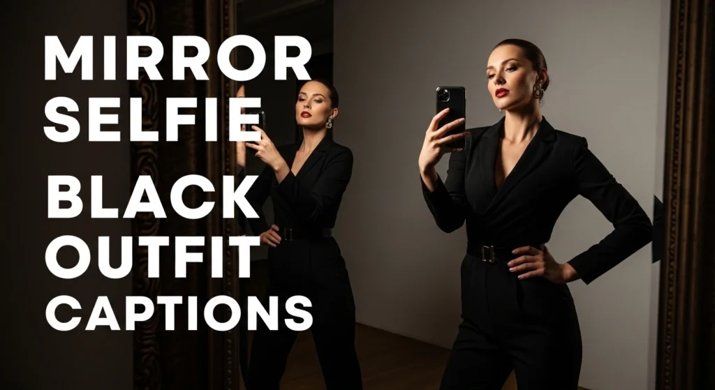 Mirror Selfie Black Outfit Captions