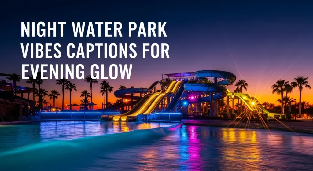 Night Water Park Vibes Captions for Evening Glow
