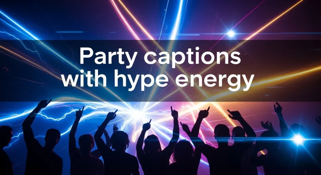 Party captions with hype energy