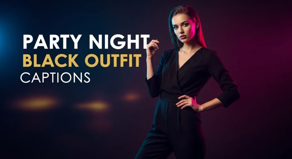 Party Night Black Outfit Captions