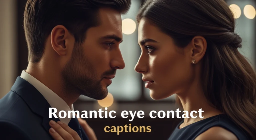 Romantic eye contact captions