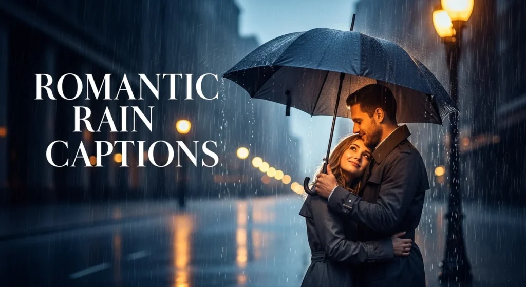 Romantic rain captions