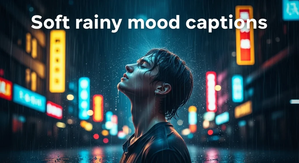 Soft rainy mood captions