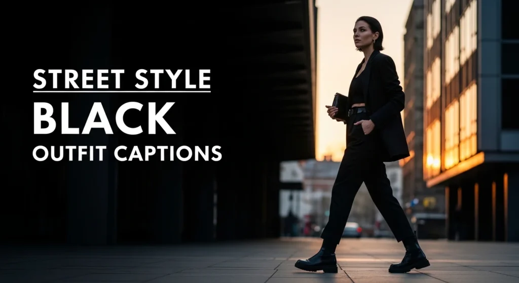 Street Style Black Outfit Captions