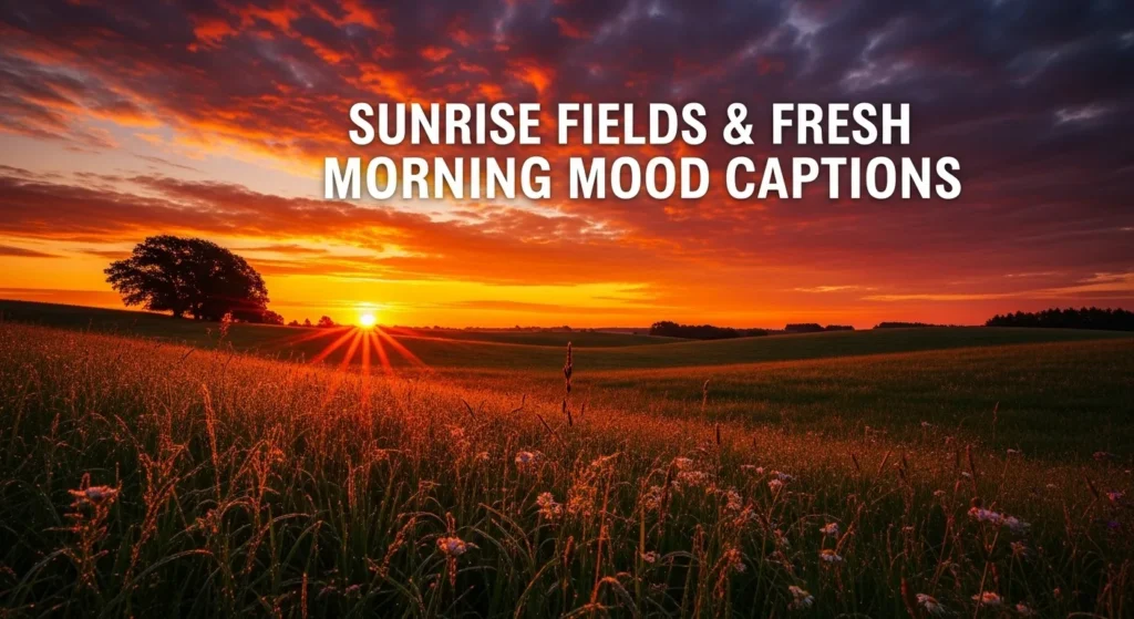 Sunrise Fields & Fresh Morning Mood Captions