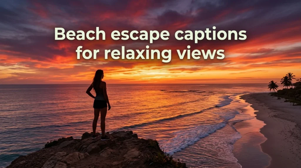 Beach escape captions for relaxing views