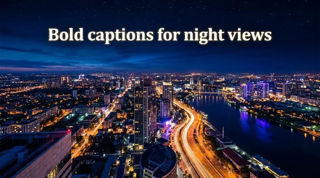Bold captions for night views