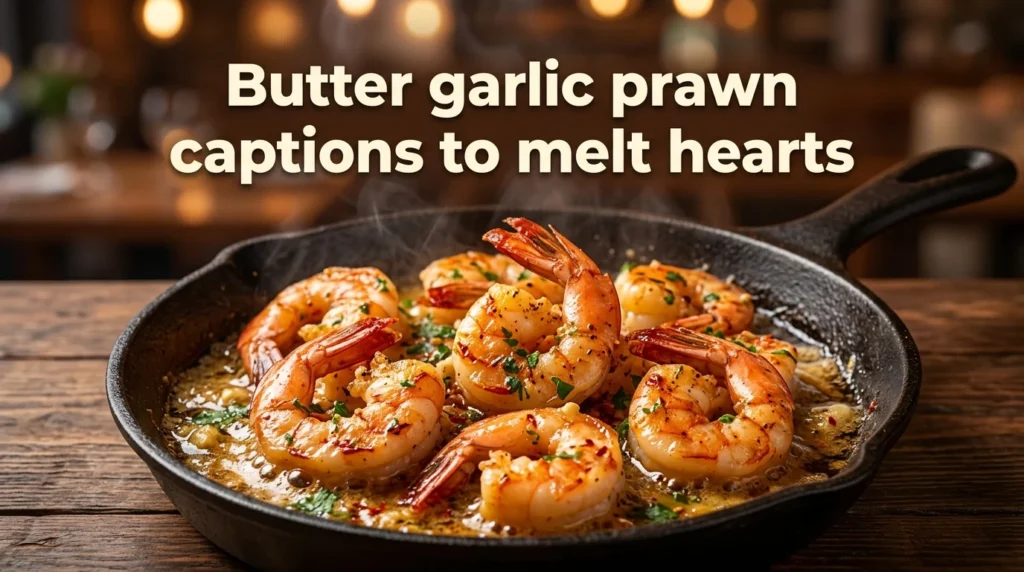 Butter garlic prawn captions to melt hearts