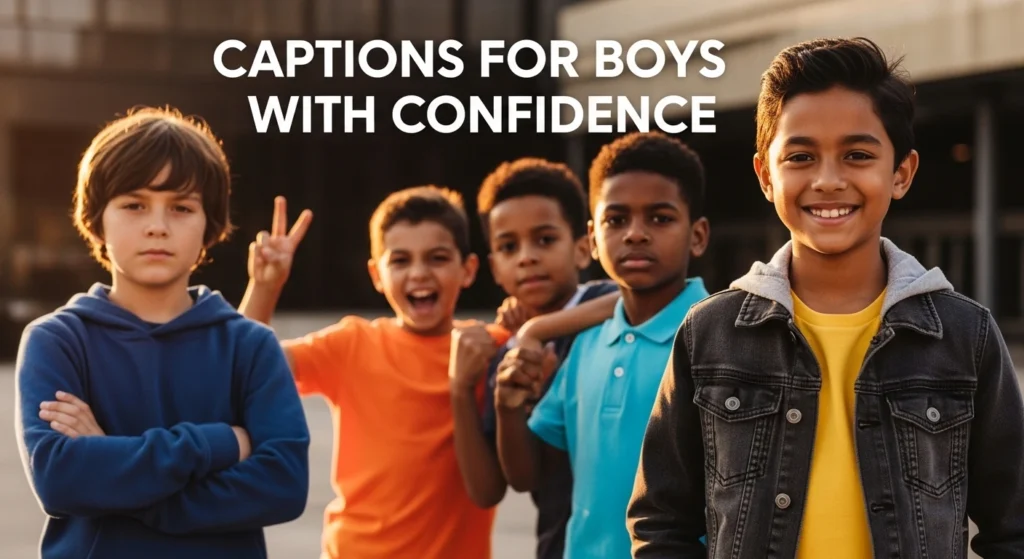 Captions for boys with confidence