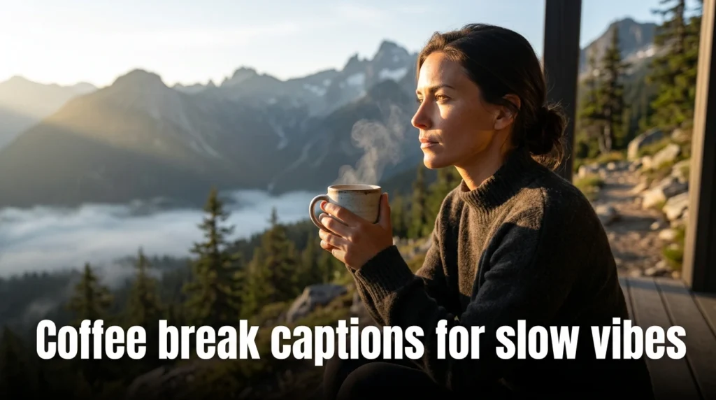Coffee break captions for slow vibes