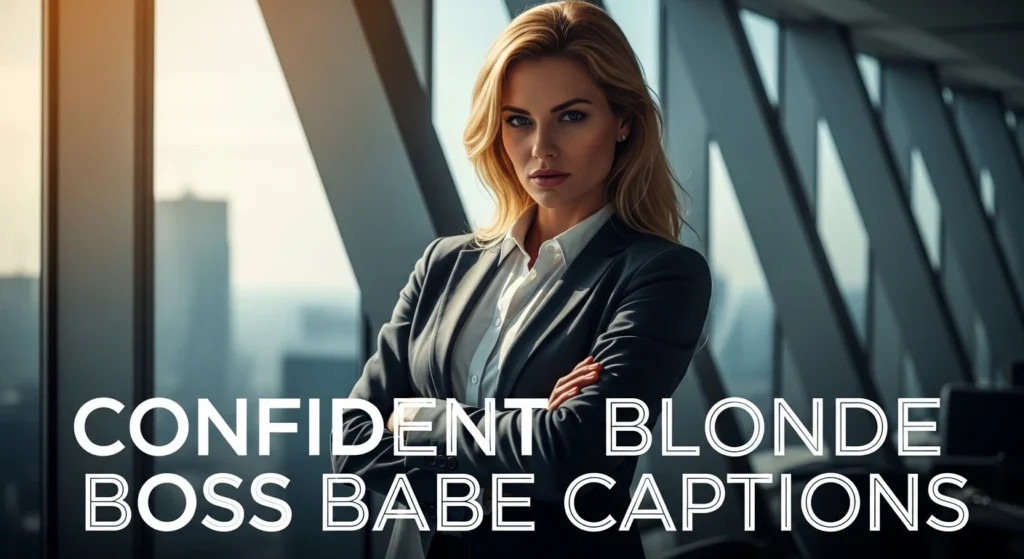 Confident Blonde Boss Babe Captions