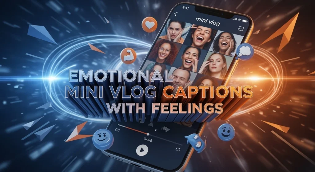 Emotional mini vlog captions with feelings