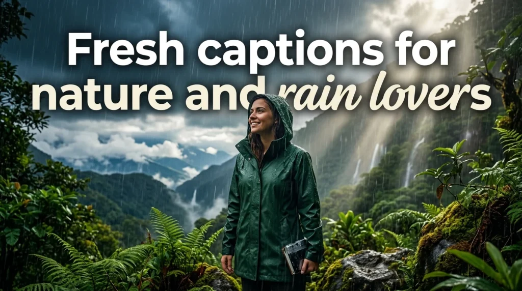 Fresh captions for nature and rain lovers