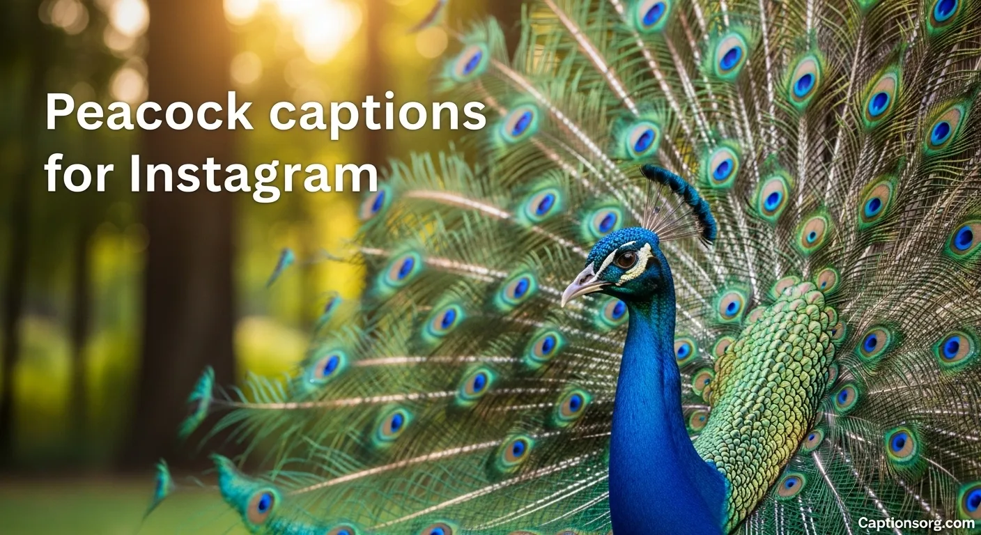Peacock captions for instagram