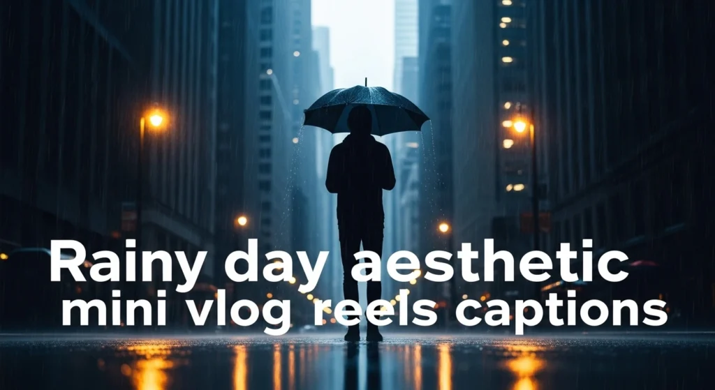 Rainy day aesthetic mini vlog reels captions