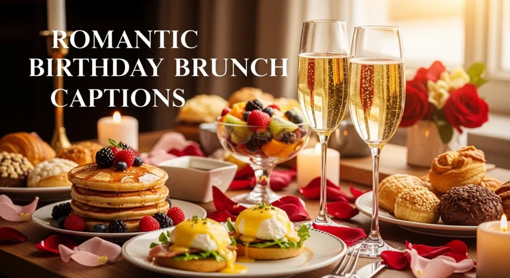 Romantic Birthday Brunch Captions