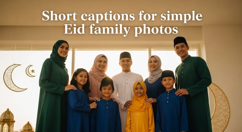 Short captions for simple Eid family photos