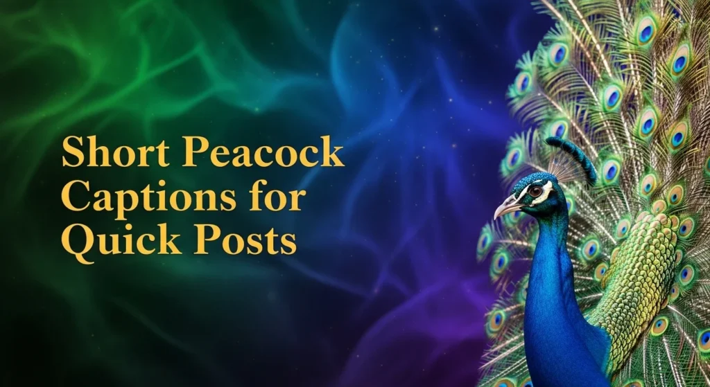 Short Peacock Captions for Quick Posts