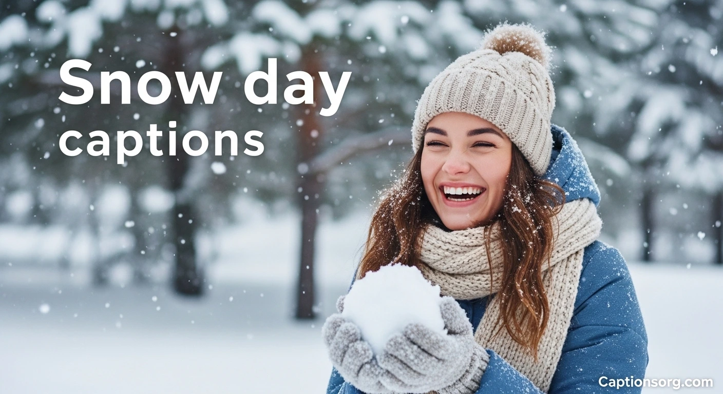 Snow day captions