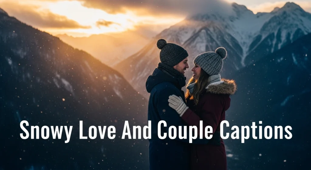 Snowy Love And Couple Captions