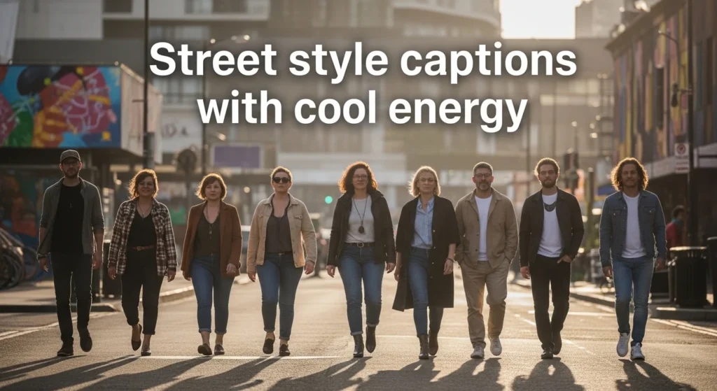 Street style captions with cool energy