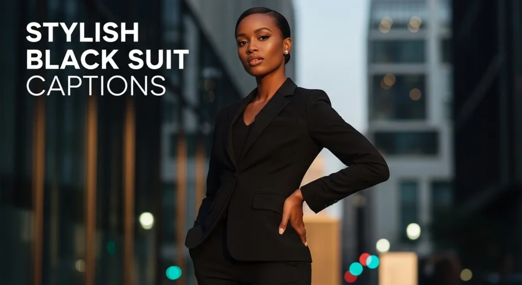 Stylish Black Suit Captions