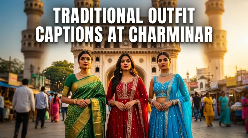 Traditional Outfit Captions at Charminar