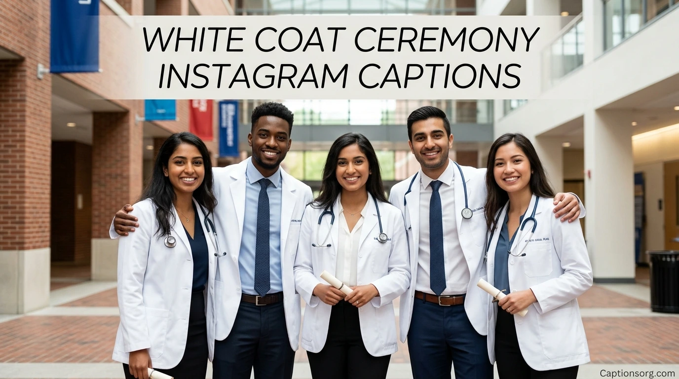 White coat ceremony instagram captions